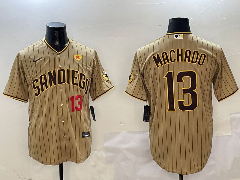 Men San Diego Padres #13 Machado Brown Stripe Game 2025 Nike MLB Jersey style 6